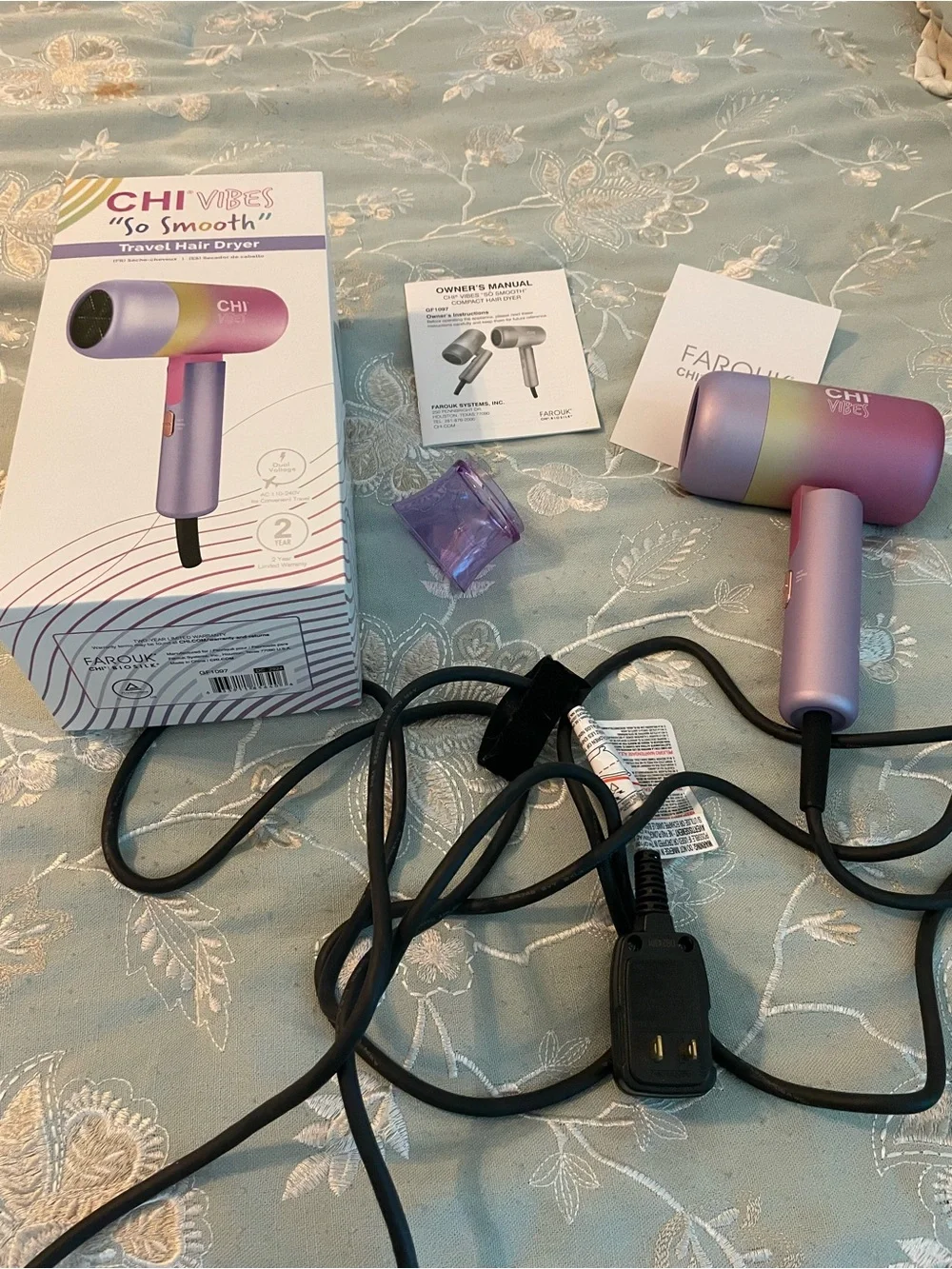 CHI Vibes So Smooth Travel Hair Dryer — Lavender Gradient